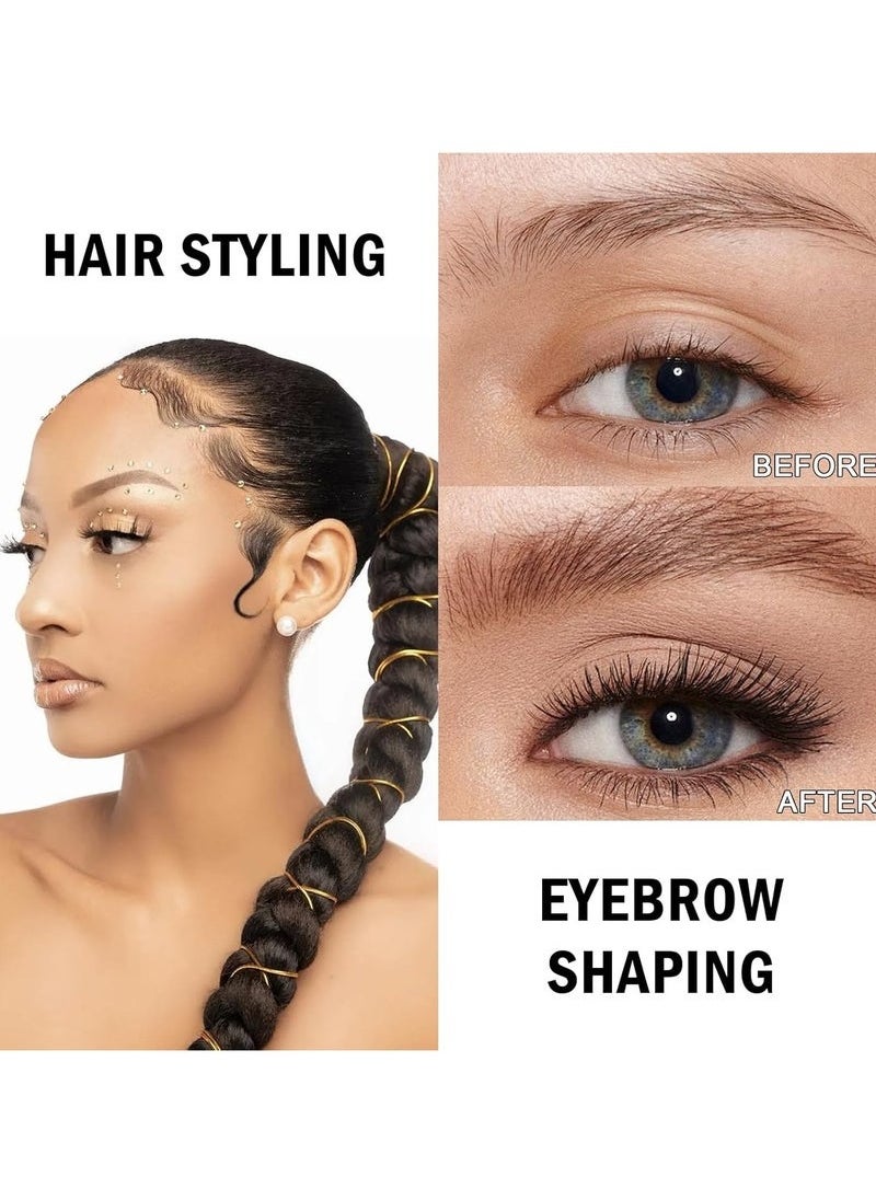 DEROL Eyebrow Fix Gel, Lightweight Brow Makeup Gel with Brush, 2 in1 Eyebrow & Hair Edges Setting Glue for Long-Lasting Hold, Waterproof, Smudge-Resistant, Quick-Dry Brow Styling Wax, Clear  - Image 4
