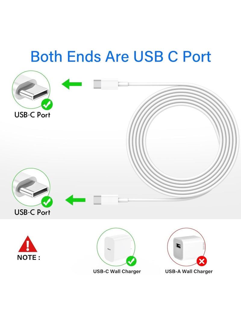 Generic - كابل شحن 2 عبوة USB C إلى USB C بطول 3 أقدام لجهاز iPhone 15 Pro Max/15 Plus، كابل USB Type C إلى C لشحن سريع للسيارة لجهاز Samsung Galaxy S24 Ultra S23 S22 S21 FE Note 20 A54 A14 - Image 1