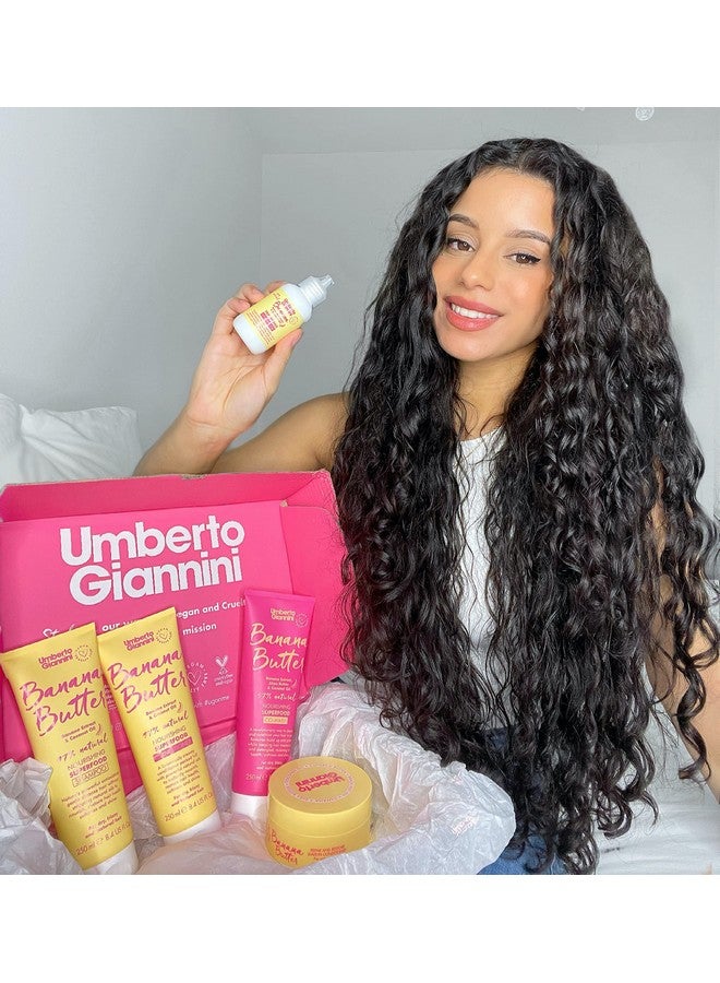 Umberto Giannini بلسم Coily Banana Butter Repair + Restore Leavein، نباتي، خالٍ من القسوة، 97% طبيعي - Image 4
