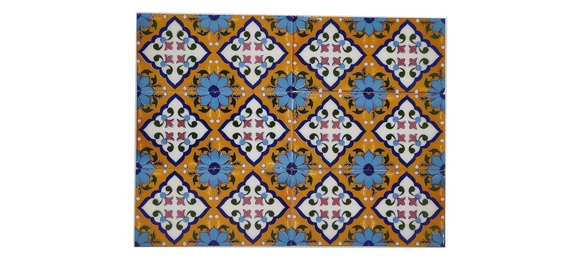 Shiv Kripa Blue Pottery Home Decor Wall Mural Mosaic Tiles Ceramic Handmade Wall Decorative Tiles 3 x 6 Inch Set of 6 Tiles Blue
