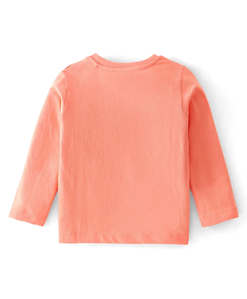 babyhug Babyhug Cotton Knit Full Sleeves T-Shirt Fox Graphic Print - Orange
