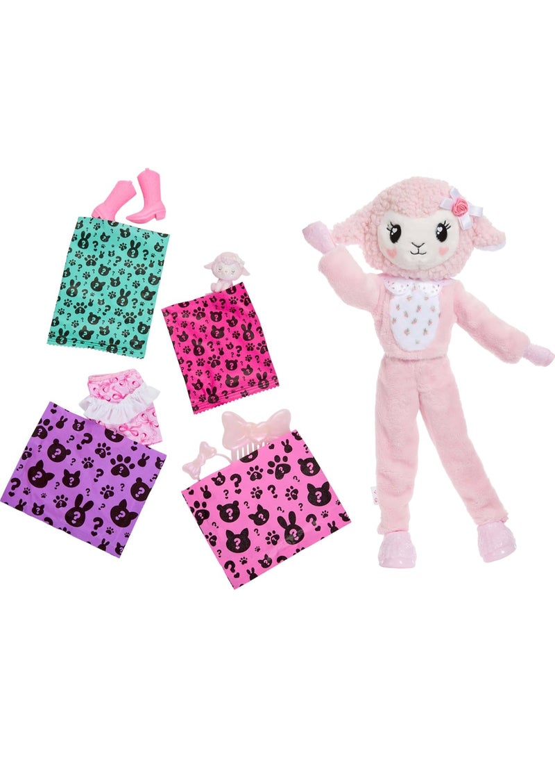 Barbie Cutie Reveal Doll & Accessories, Cuddly Series Lamb with 10 Surprises - Image 5