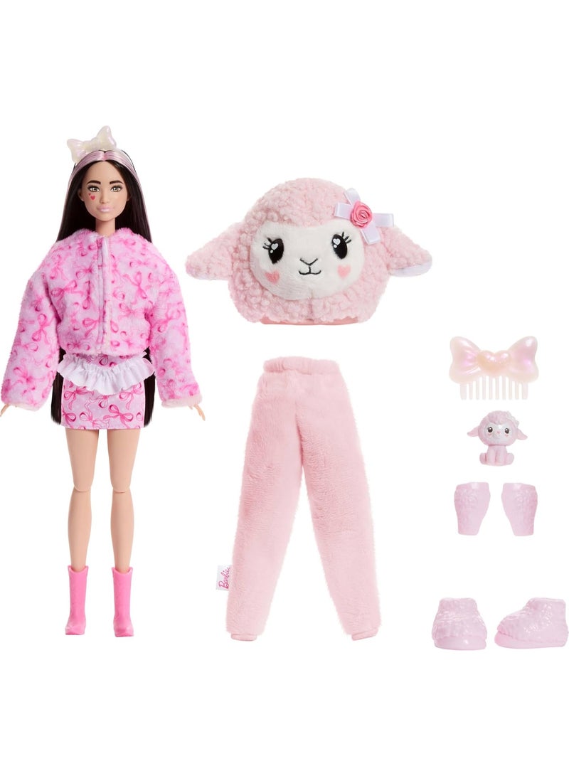 Barbie Cutie Reveal Doll & Accessories, Cuddly Series Lamb with 10 Surprises - Image 2