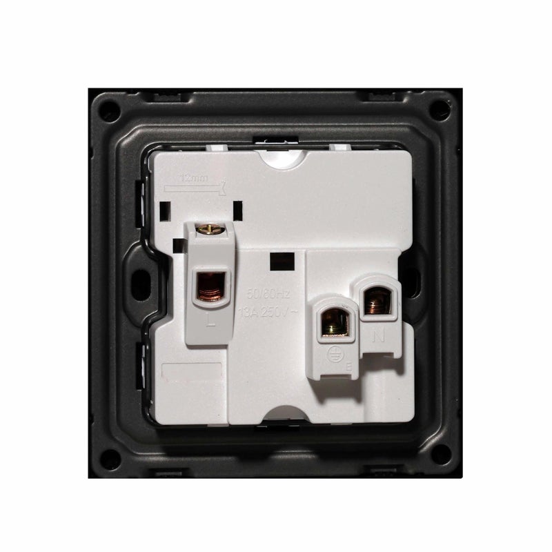 Donmarco Single MF Socket 13A – Ultra Thin Plastic, Fire-Resistant Electric Outlet , 15-Year Warranty , Sleek and Modern Design (Matt Black) | Wall Socket Power Outlet - Image 4
