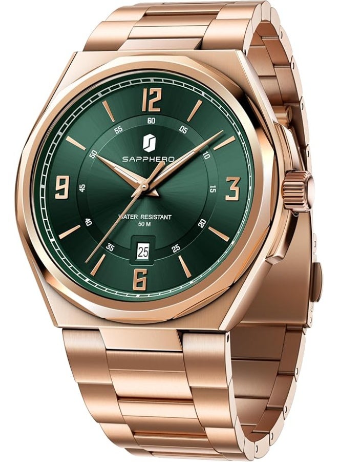 Watches for Men Arabic Numeral Dial Quartz Wristwatch 50M Waterproof Luminous Watches Mens Watch Work Sport Casual Dress Watch with Stainless Steel Strap Elegant Gifts for Men