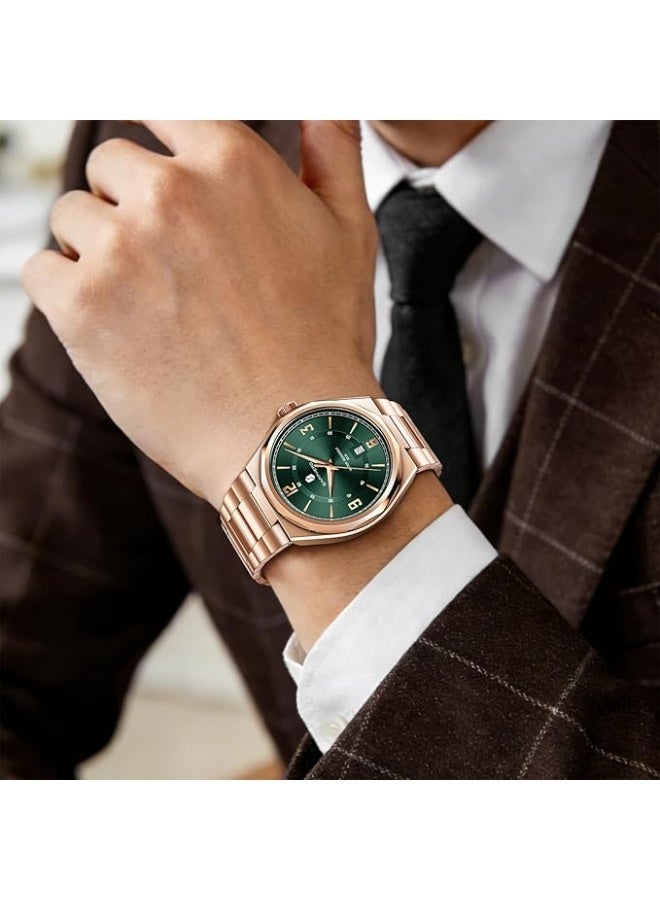 Sapphero Watches for Men Arabic Numeral Dial Quartz Wristwatch 50M Waterproof Luminous Watches Mens Watch Work Sport Casual Dress Watch with Stainless Steel Strap Elegant Gifts for Men - Image 4