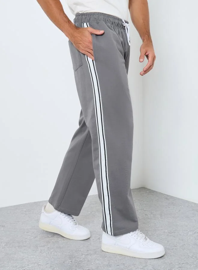 Styli Men Grey Striped Joggers