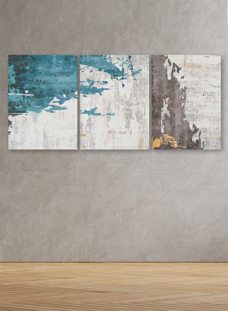 ماركتنا لوحة جدارية فنية لتزين الحائط بتصميم تجريدي ، ثلاث قطع ،مقاس120X60سم - Image 1
