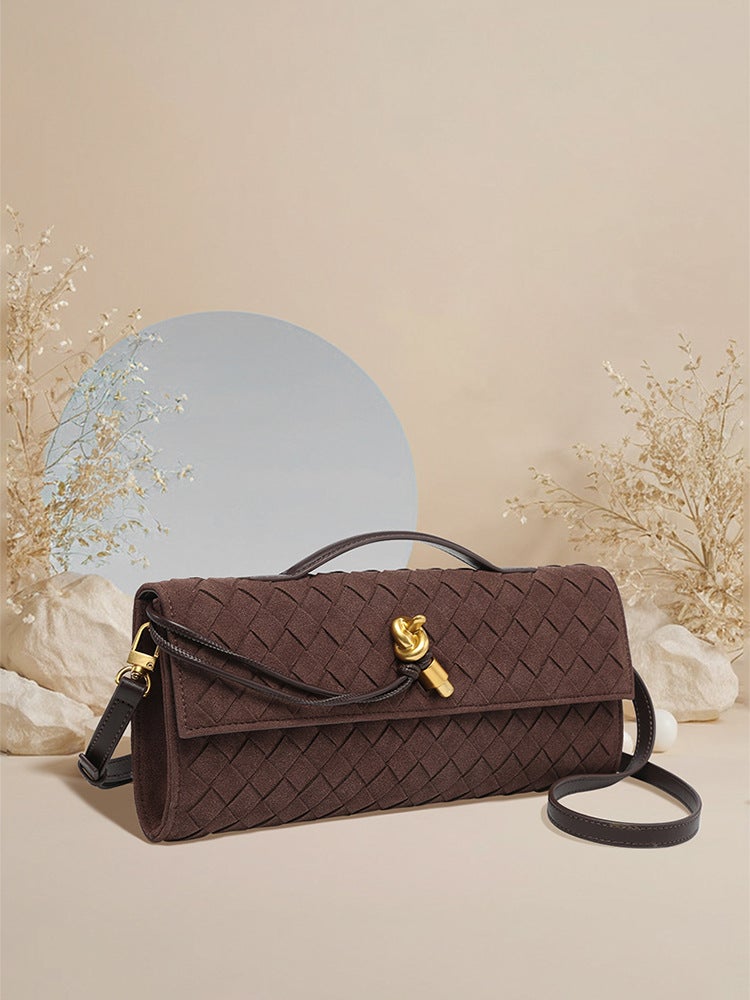 2024 Frosted Woven Bag Explosions Long Hand Bag Latch Bag Dinner Bag Slung Factory - Image 2