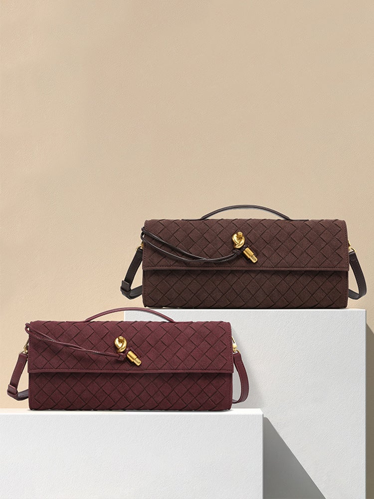 2024 Frosted Woven Bag Explosions Long Hand Bag Latch Bag Dinner Bag Slung Factory - Image 3
