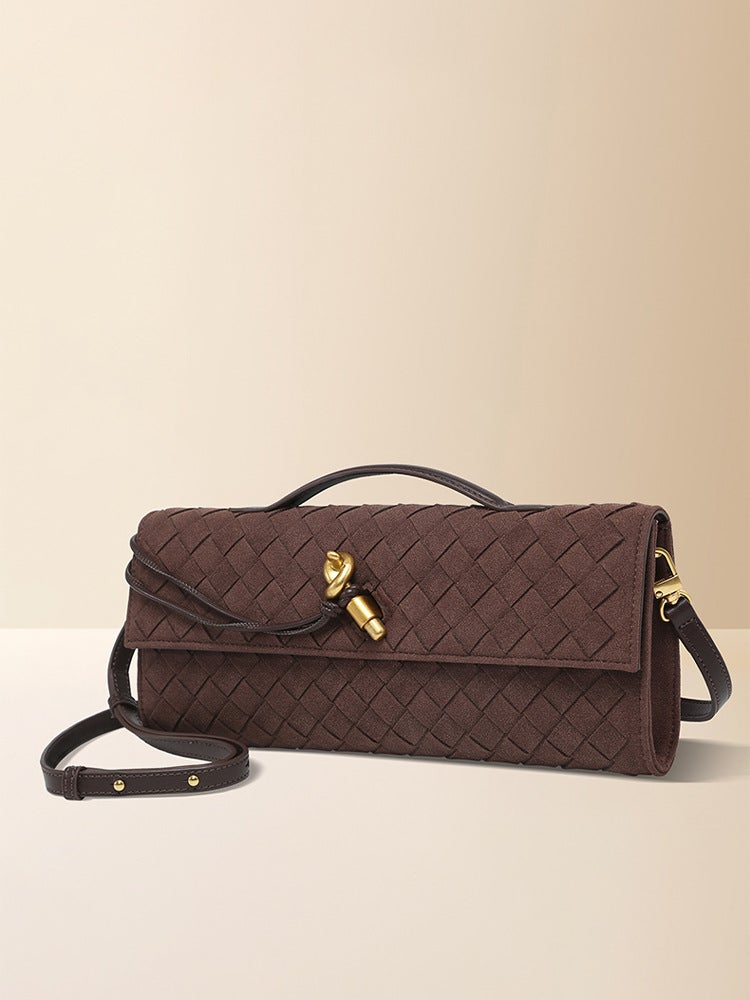 2024 Frosted Woven Bag Explosions Long Hand Bag Latch Bag Dinner Bag Slung Factory - Image 4