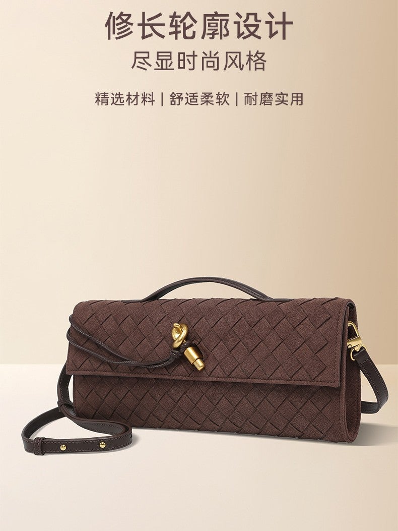 2024 Frosted Woven Bag Explosions Long Hand Bag Latch Bag Dinner Bag Slung Factory - Image 5