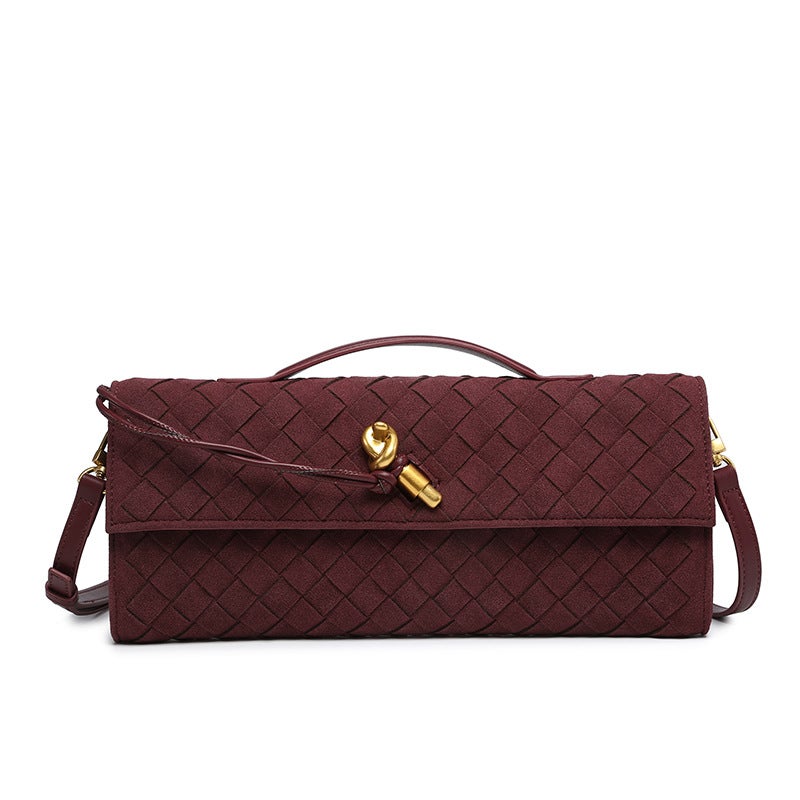 2024 Frosted Woven Bag Explosions Long Hand Bag Latch Bag Dinner Bag Slung Factory - Image 1
