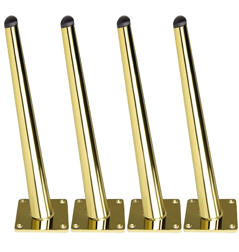 QZibeva Sofa Legs 8 Inch Sofa Furniture Golden Glossy Finish Cone Shape Design Sofa Leg Set of 4 Heavy Duty Weight Capacity 200 LBS Per Leg - Image 1
