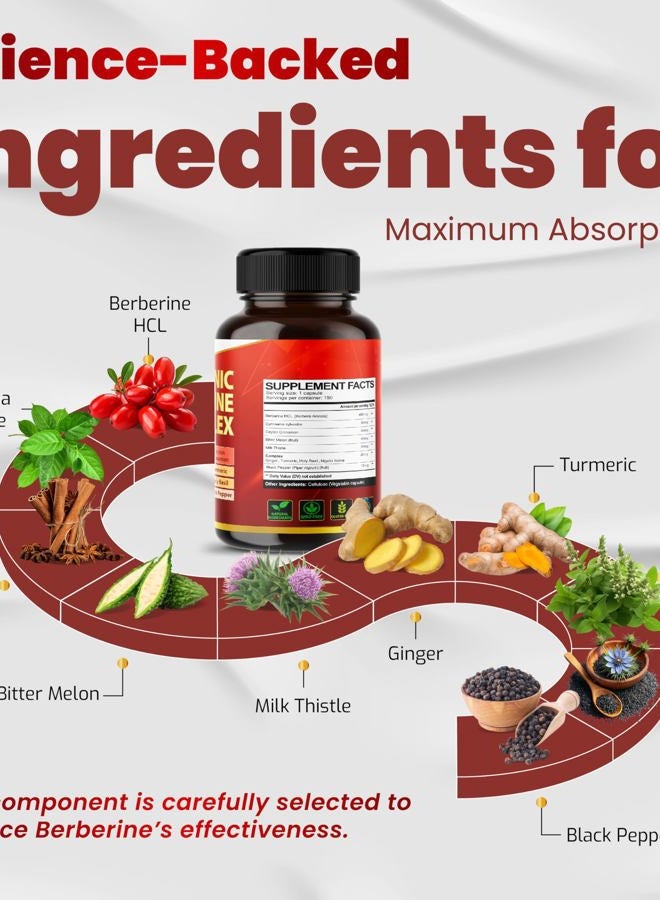 VEGATOT مكمل غلوكوسافير بيربرين مع قرفة سيلان، بطيخ مر، جمنما - يدعم المناعة وصحة القلب ووظيفة الجهاز الهضمي - مصنوع في الولايات المتحدة الأمريكية (150 حبة (عبوة واحدة)) - Image 2