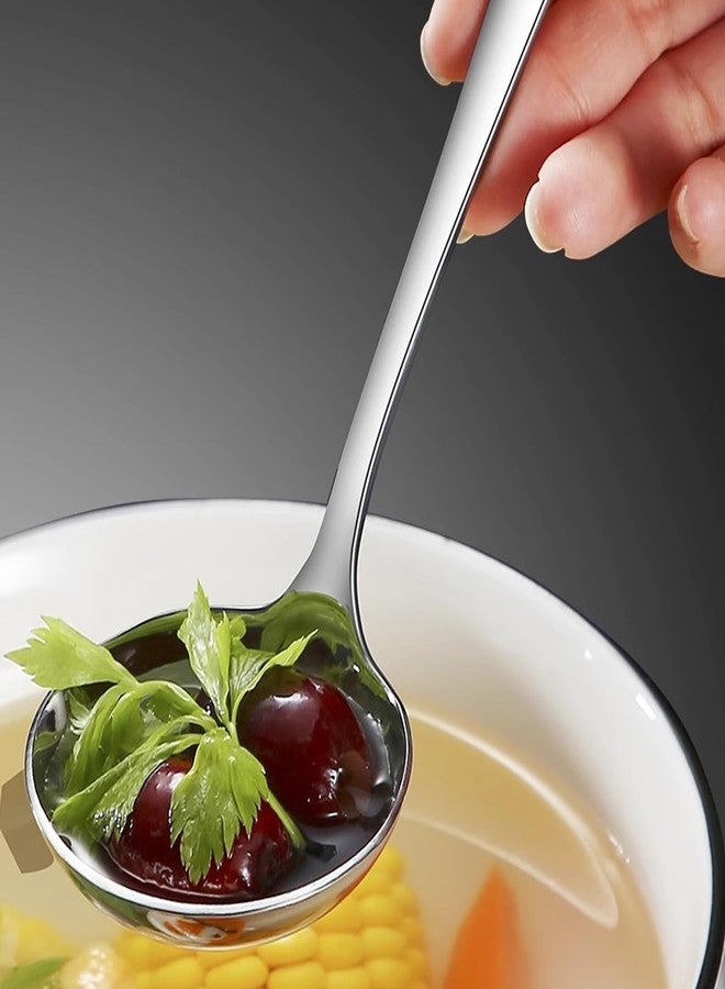 Zjunhm Small Soup and Gravy Ladles - 304 Stainless Steel, 7.7 Inches, 2-Piece Set - Dishwasher Safe (Silver) - Image 3