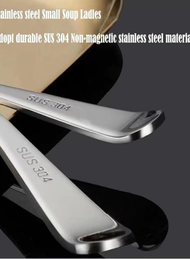 Zjunhm Small Soup and Gravy Ladles - 304 Stainless Steel, 7.7 Inches, 2-Piece Set - Dishwasher Safe (Silver) - Image 4