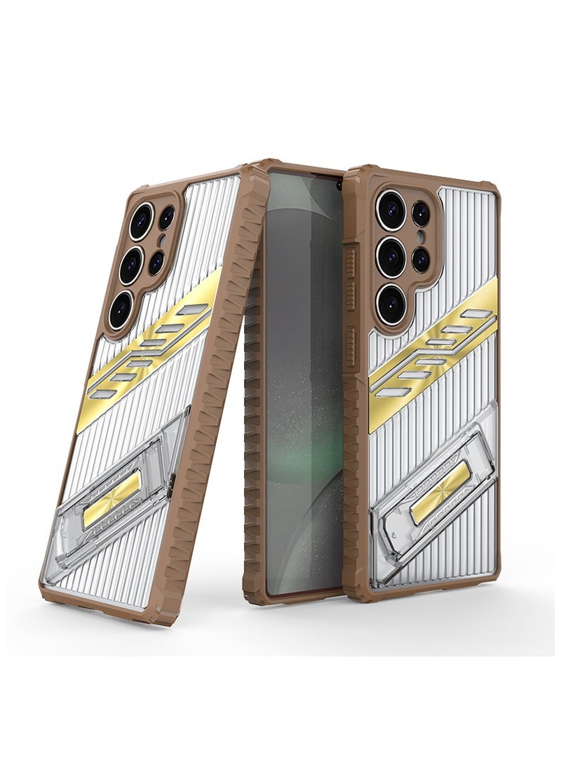 cas:pace Premium  Drop-Proof Protective Case for Galaxy S25 Ultra with 5G Folding Stand + Two Tempered Films - Image 1