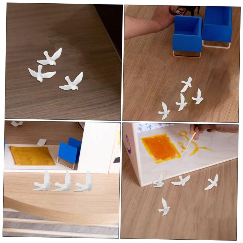 تماثيل الحمام الواقعية من الراتنج نماذج الطيور المصغرة لديكور حديقة بيت الدمى والحرف اليدوية - Image 5