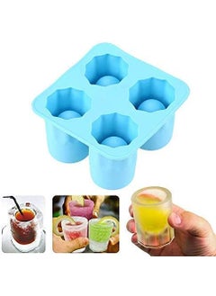 Mishrit Mishrit 4-Cup Ice Cube Shot Glass Shape, Silicone Mold for Making Ice Glasses, Molds Maker Tray Party Bar Tools,(Pack of 1)  - Image 4