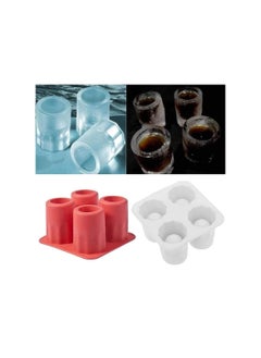 Mishrit Mishrit 4-Cup Ice Cube Shot Glass Shape, Silicone Mold for Making Ice Glasses, Molds Maker Tray Party Bar Tools,(Pack of 1)  - Image 5
