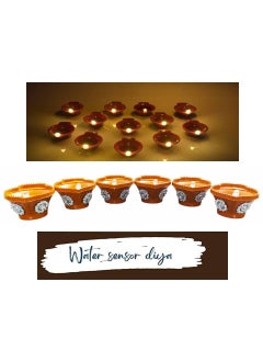 Kapoor Crafts Kapoor Crafts Water Sensor EcoFriendly Led Diyas Candle EDiya Warm Orange Ambient Lights Battery Operated Led Candles for Home Decor Festivals Decoration Diwali Lights 6 Pcs Plastic  - Image 1