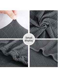 DUNISO Dining Room Chair Covers Set of 6, High Elastic Polyester Fabric Chair Cover Jacquard Dining Chair Cover, Protective Chair Washable And Removable (Grey)  - Image 4