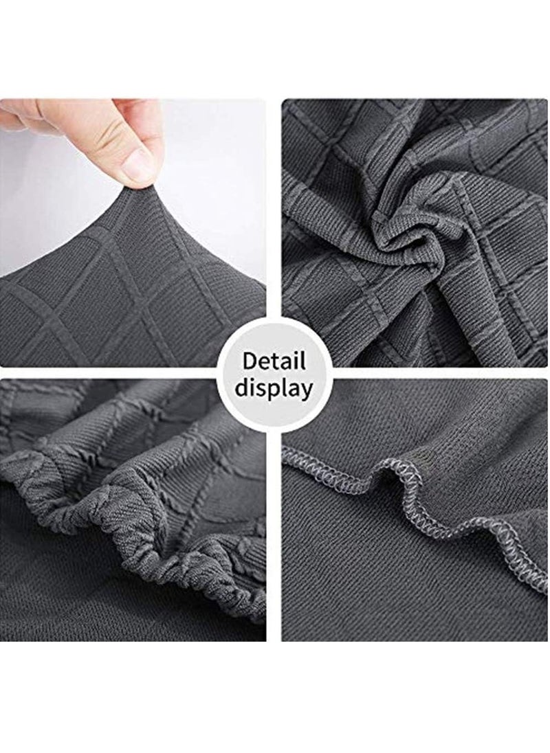 DUNISO Dining Room Chair Covers Set of 6, High Elastic Polyester Fabric Chair Cover Jacquard Dining Chair Cover, Protective Chair Washable And Removable (Grey)  - Image 4