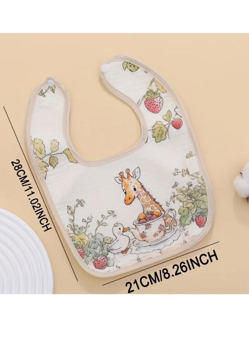 Bebiland 5 Pieces Muslin Baby Bibs, Baby Bandana Drool Bibs, Adjustable Multi-Use Scarf Bibs 4-Layer 100% Organic Cotton With Super Absorbent& Soft Drooling Bibs Breathable for Boys Girls - Image 2