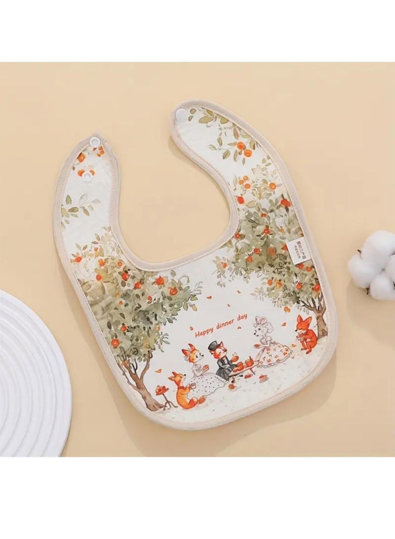 Bebiland 5 Pieces Muslin Baby Bibs, Baby Bandana Drool Bibs, Adjustable Multi-Use Scarf Bibs 4-Layer 100% Organic Cotton With Super Absorbent& Soft Drooling Bibs Breathable for Boys Girls - Image 5