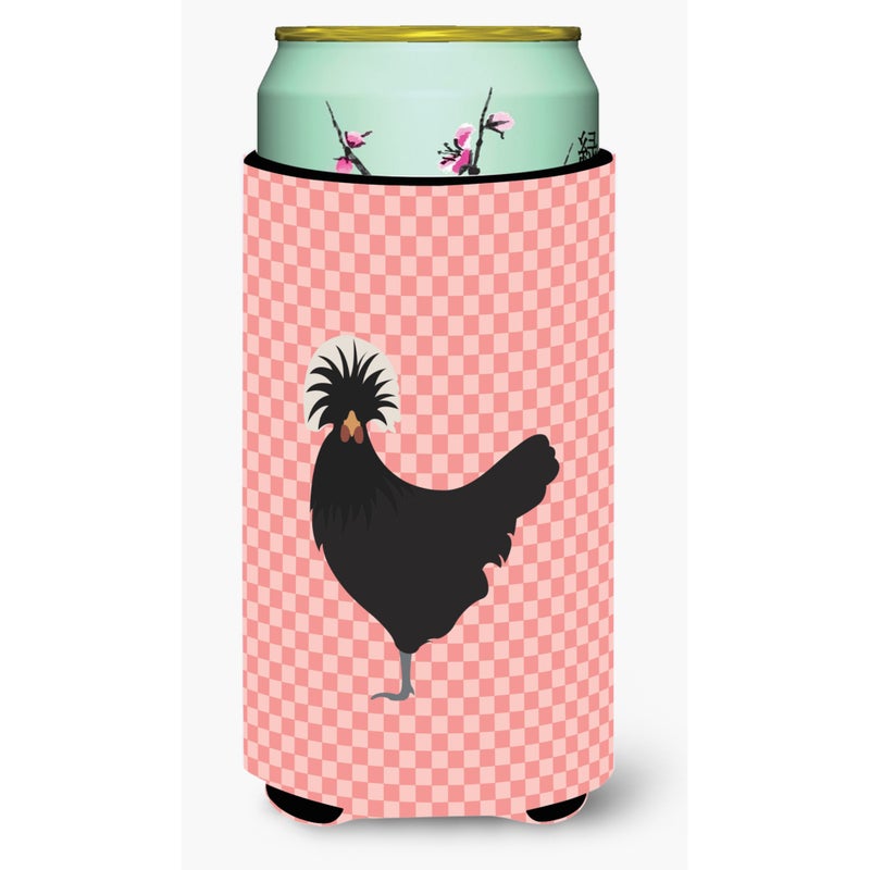""Caroline's Treasures Polish Poland Chicken Pink Check Decorative Can Hugger  Tall Boy  Multicolor""