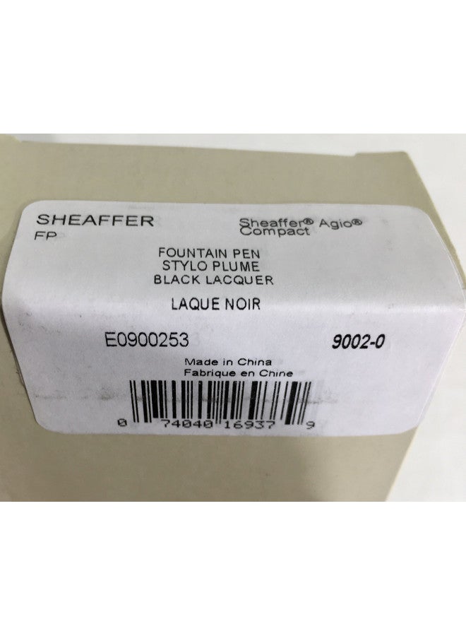 SHEAFFER قلم حبر سائل شيفر أجيو مدمج بحجم متوسط مع خراطيش، تشطيب لامع أسود مع حواف مطلية بالذهب عيار 22 قيراط (SH/9002-0) - Image 2