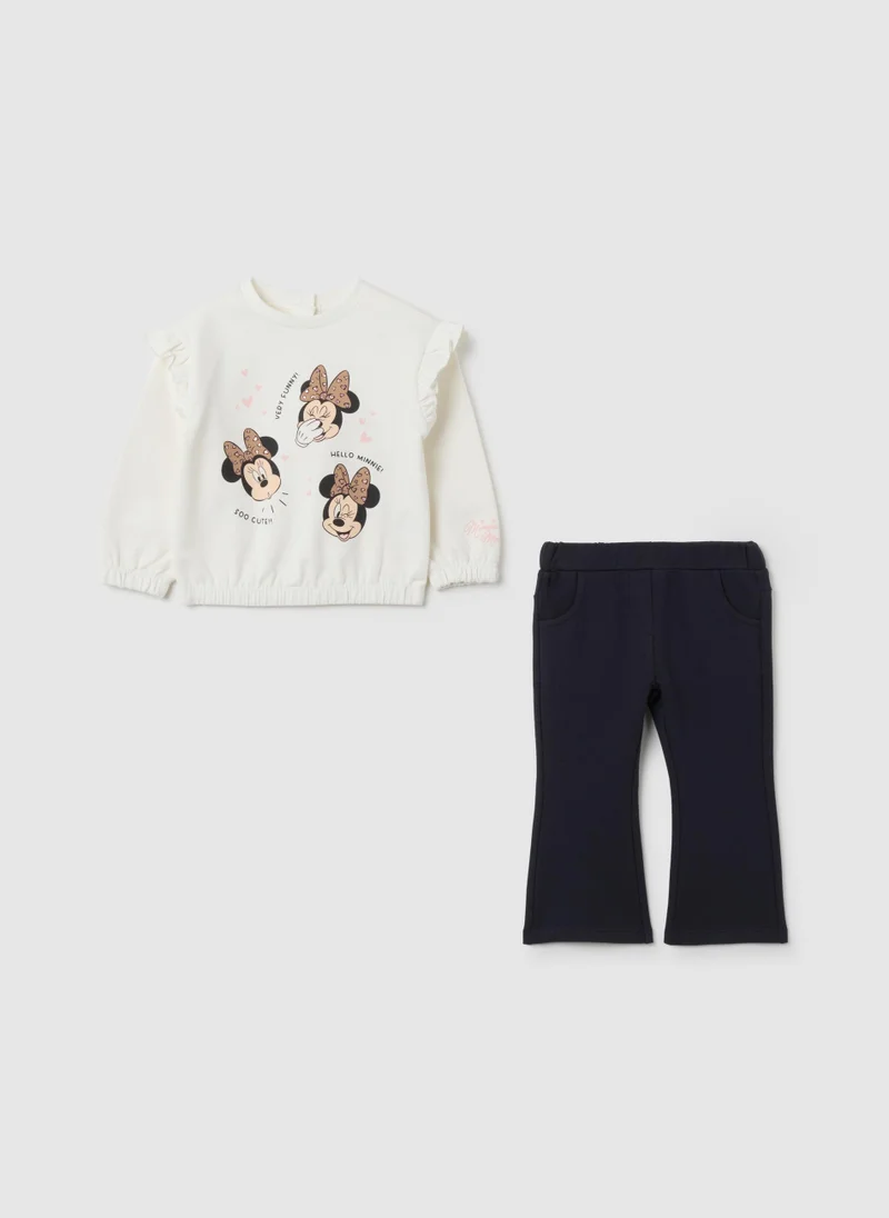 Ovs OVS White And Blue Elastic Cotton Girl'S Outfit