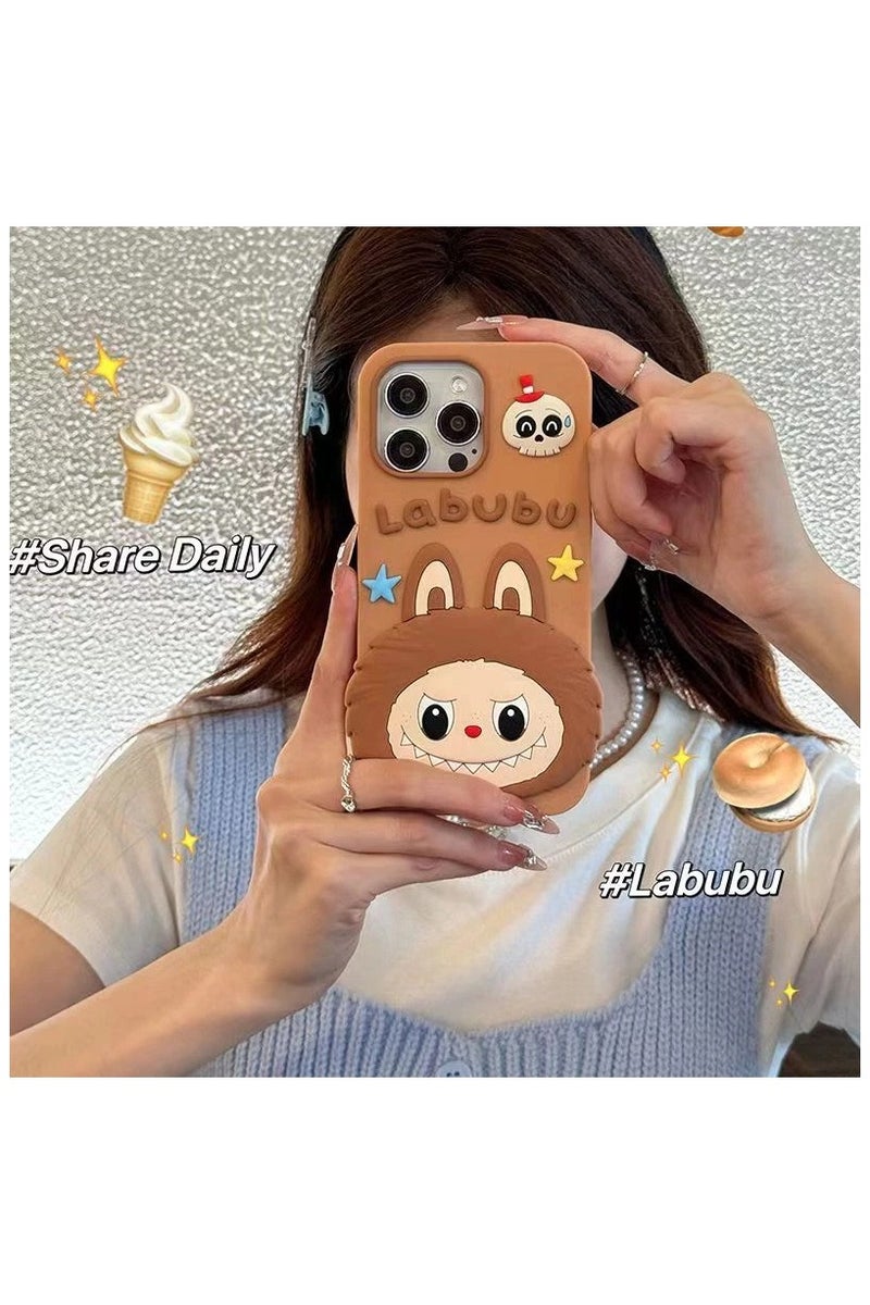 LABUBU 3D Labubu Silicone Case for iPhone 16 Pro Max – Soft Shockproof Cute Cartoon Design, Full Protection - Image 4
