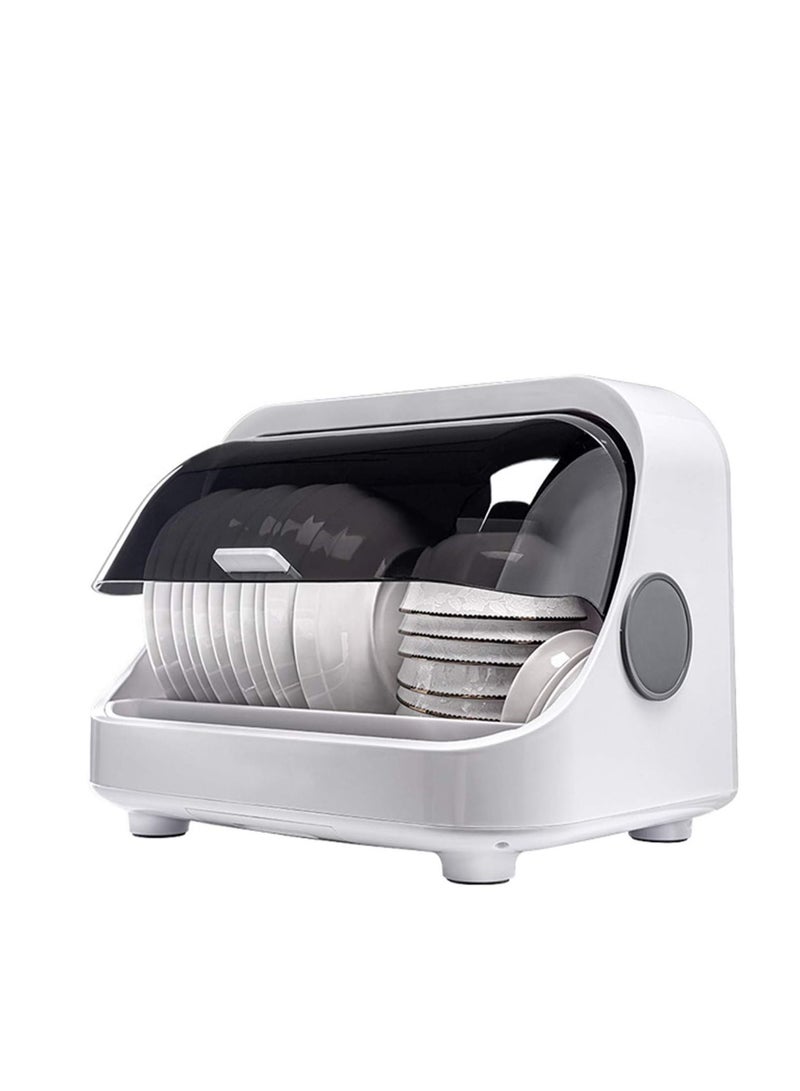 UV disinfection dish drying rack, kitchen cups and saucer rack tray cutlery dishes drain storage box, bowl/spoon/knife/fork/disinfector  - Image 1