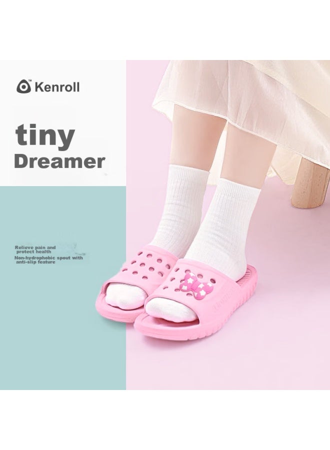 Kenroll Kids Bathroom Anti-slip Slippers Summer Indoor Outdoor Shower Home Slides Light Blue Size 27/28 - Image 1