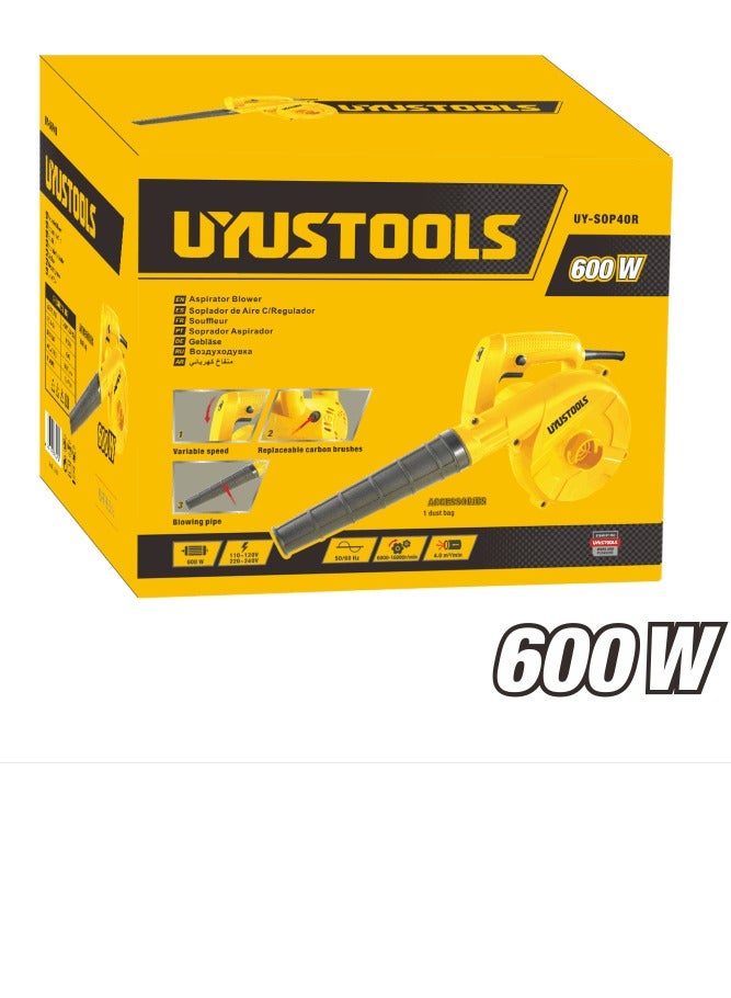 UYUSTOOLS Blower with Dust Extraction | 600W | Air Flow Rate of 2.8M3 / min. - Image 2