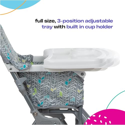 Cosco Kids Highchair for Baby, Simple Foldable High Chair, Convenient, Lightweight, and Compact Design, Posey Pop - Image 4