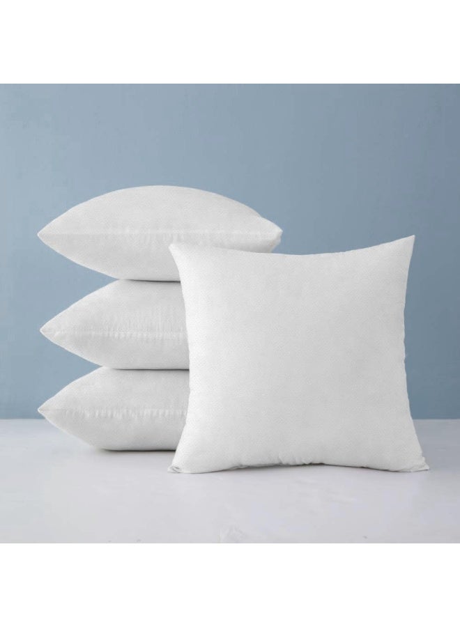 حشو وسادة أرستقراطي مع غطاء خارجي غير منسوج وحشوة ألياف مجوفة 50x50 سم بوليستر أبيض أبيض 50x50 سم - Image 5