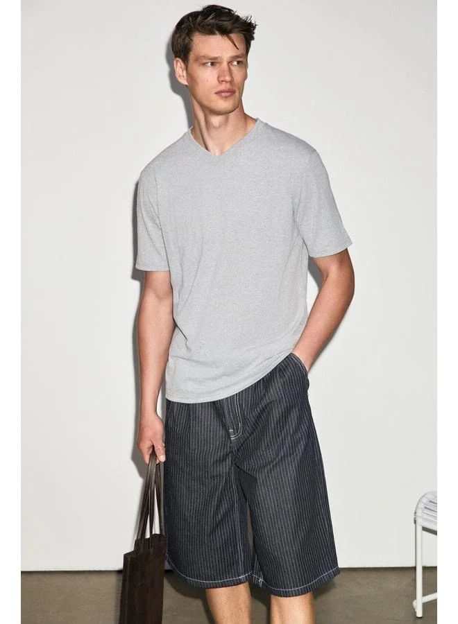 GRIMELANGE ALMERI Men's 100% Cotton Soft Fabric V-Neck Gremelanj T-Shirt.