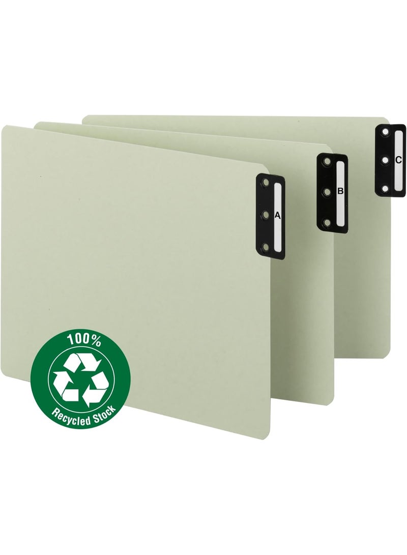 Smead 100% Recycled End Tab Pressboard File Guides, Vertical Metal Tab (A-Z), Extra Wide Letter Size, Gray/Green, Set of 25 (61676) - Image 2