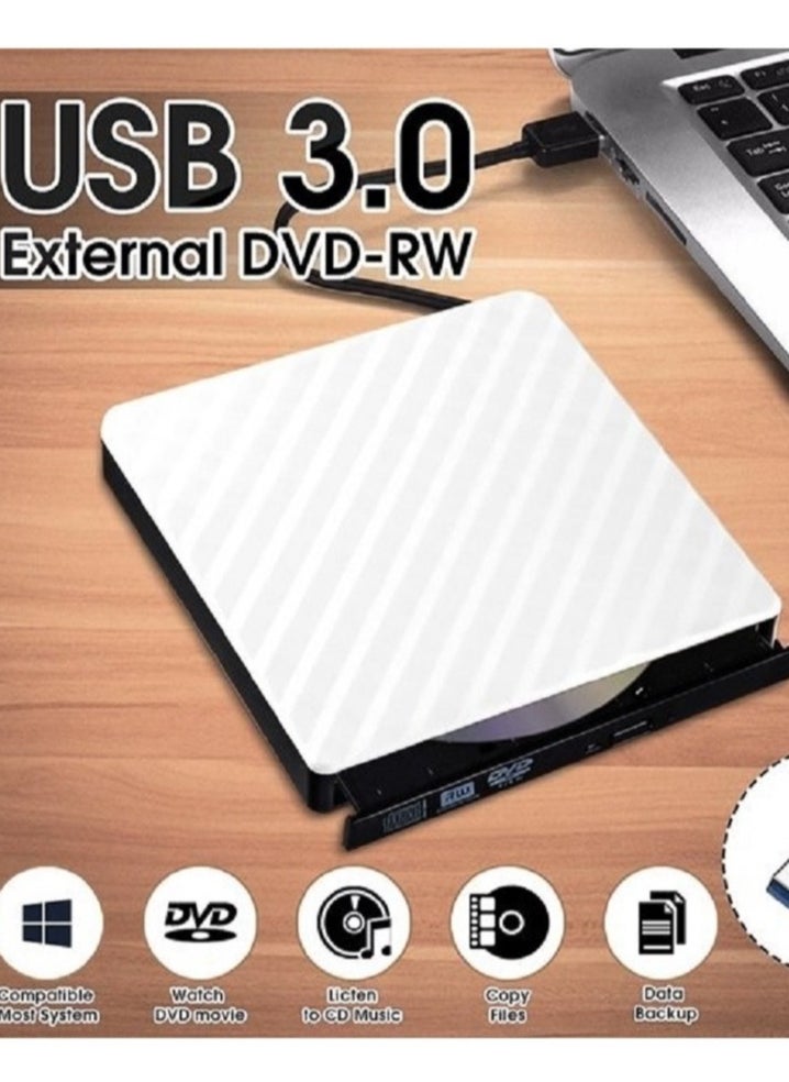 غاز محرك أقراص مضغوطة خارجي USB 3.0 محرك أقراص CD DVD +/- RW ناسخ أقراص DVD / CD ROM كاتب الموقد متوافق مع Windows و Mac Pro MacBook  - Image 2