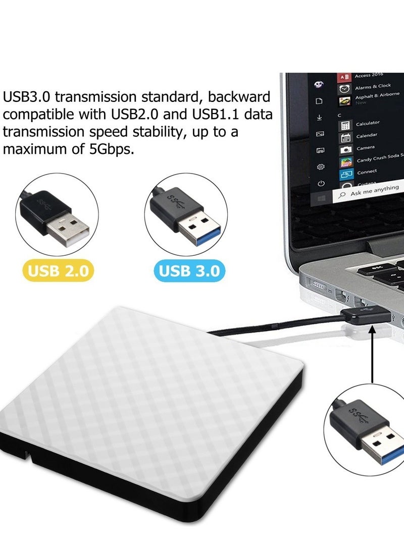 غاز محرك أقراص مضغوطة خارجي USB 3.0 محرك أقراص CD DVD +/- RW ناسخ أقراص DVD / CD ROM كاتب الموقد متوافق مع Windows و Mac Pro MacBook  - Image 4