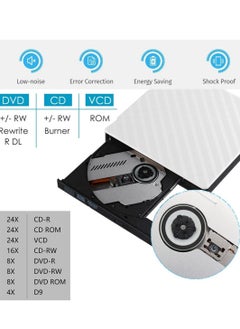 غاز محرك أقراص مضغوطة خارجي USB 3.0 محرك أقراص CD DVD +/- RW ناسخ أقراص DVD / CD ROM كاتب الموقد متوافق مع Windows و Mac Pro MacBook  - Image 5