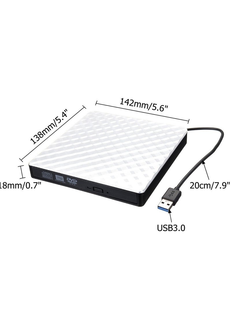 محرك أقراص مضغوطة خارجي USB 3.0 محرك أقراص CD DVD +/- RW ناسخ أقراص DVD / CD ROM كاتب الموقد متوافق مع Windows و Mac Pro MacBook