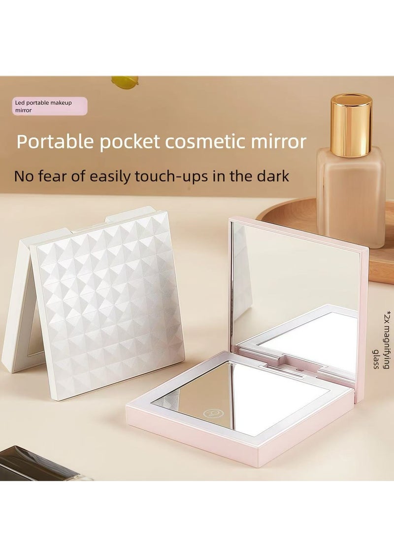 فلاي هسو مرآة مستحضرات التجميل المحمولة مع ضوء LED USB قابلة للشحن - Image 3