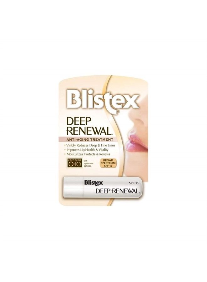 Blistex Lip Protectant Sunscreen Deep Renewal Anti-Aging Formula 0.13 Ounce (3.69g) (Value Pack of 3) - Image 1