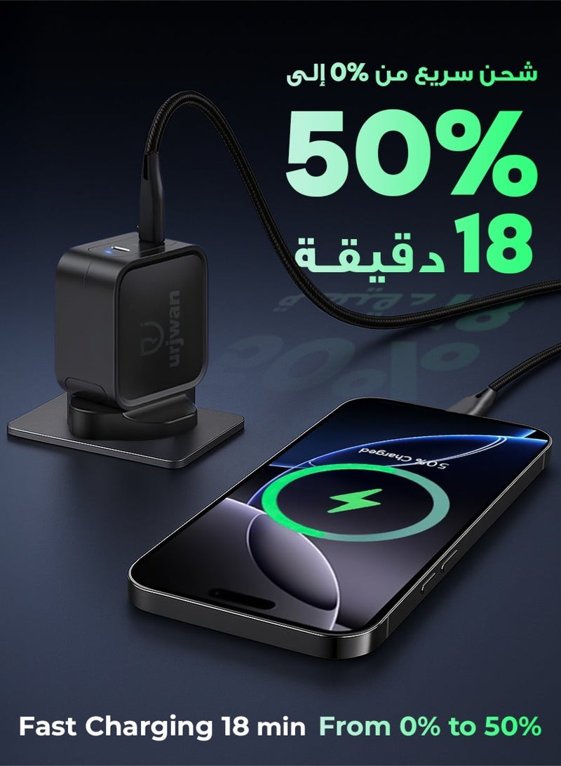 Urjwan SuperFast Wall Charger - 65W Power, Dual USB-C Ports, Fast and Safe Charging with Built-In Protection Against Overheating and Overvoltage, with GAN Technology - Image 4