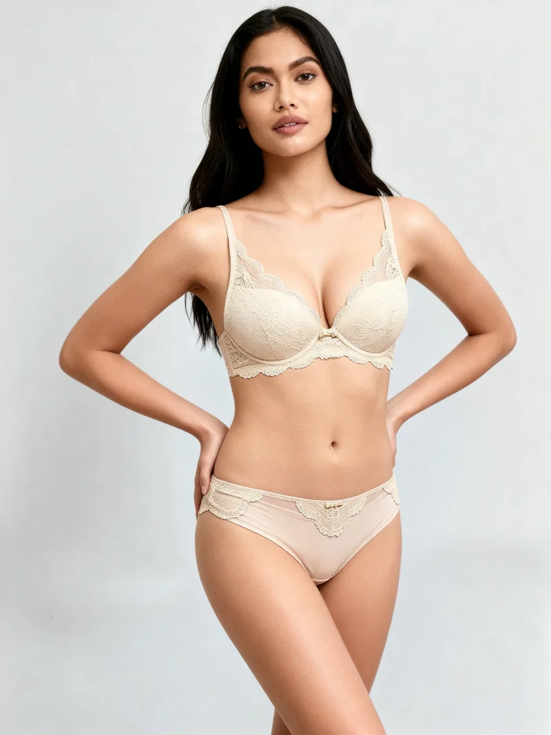 ليس اند مي  Sexy Lace Lingerie Set for Women – Designer Bra & Matching Panty | Romantic Intimates Wear