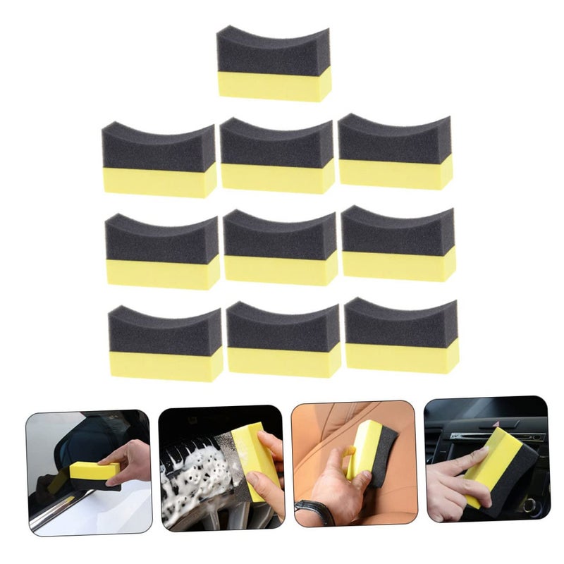 10Pcs Car Wash Sponge Set With Tire Dressing Pads Auto Cleaning Mitts - Image 5